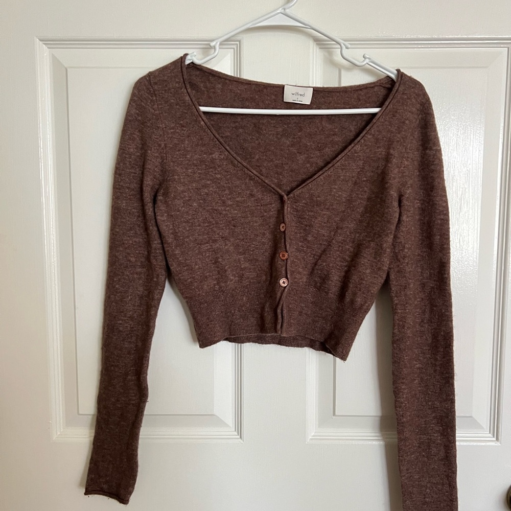 Wilfred Chocolate Brown Knit Cardigan